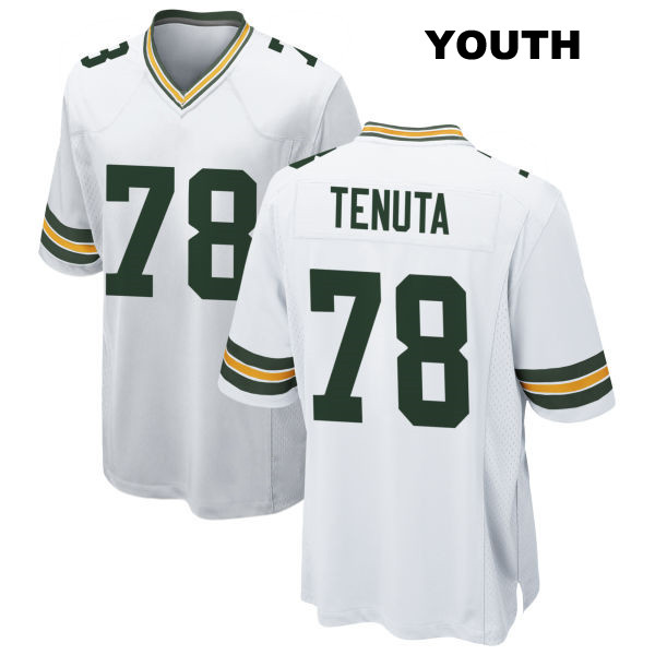 Luke Tenuta Away Green Bay Packers Stitched Youth Number 78 White Game Football Jersey