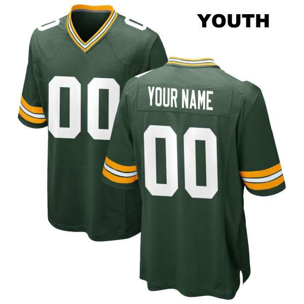 Customized Home Green Bay Packers Youth Stitched Green Game Football Jersey