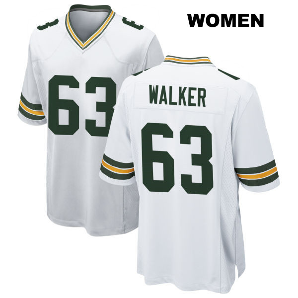 Rasheed Walker Away Green Bay Packers Womens Number 63 Stitched White Game Football Jersey