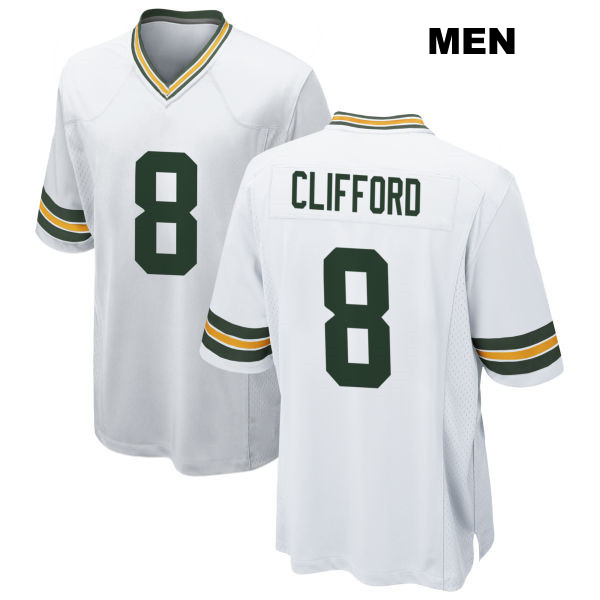 Away Sean Clifford Green Bay Packers Mens Number 8 Stitched White Game Football Jersey