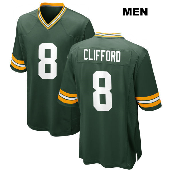 Stitched Sean Clifford Green Bay Packers Home Mens Number 8 Green Game Football Jersey