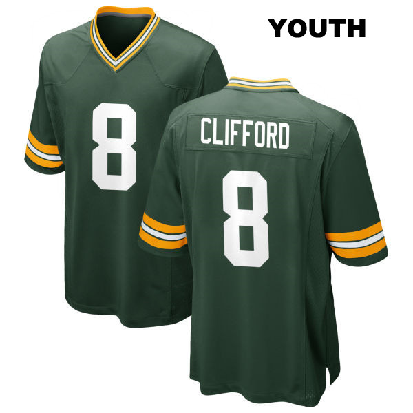 Sean Clifford Home Green Bay Packers Youth Stitched Number 8 Green Game Football Jersey