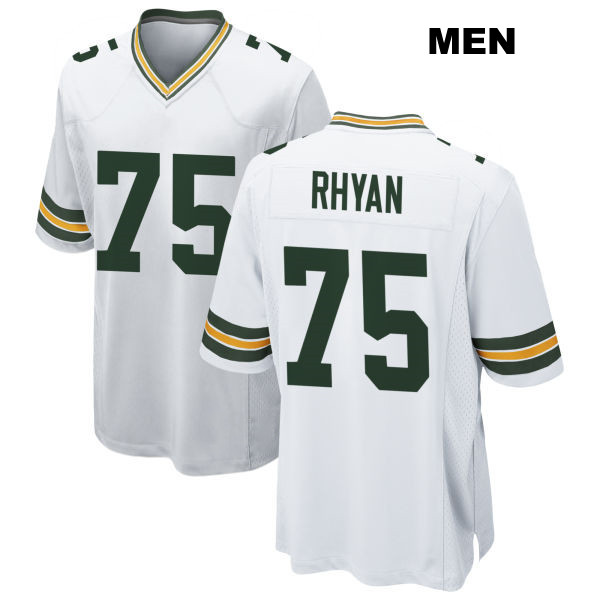 Stitched Sean Rhyan Green Bay Packers Mens Away Number 75 White Game Football Jersey