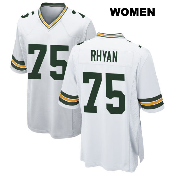 Sean Rhyan Away Green Bay Packers Womens Stitched Number 75 White Game Football Jersey
