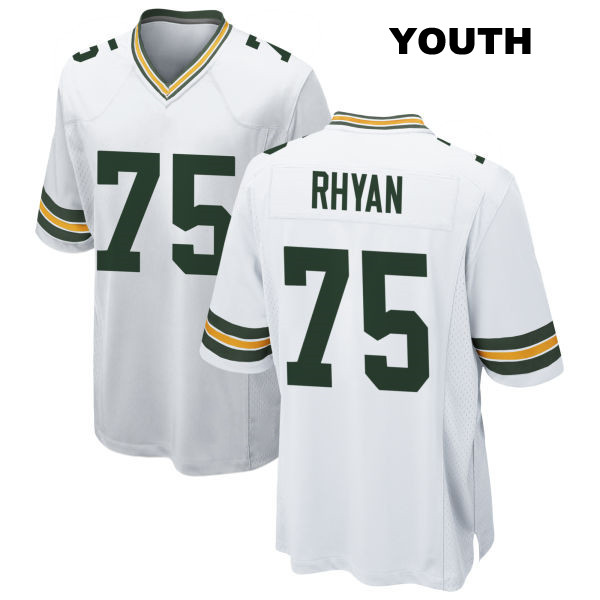 Stitched Sean Rhyan Green Bay Packers Away Youth Number 75 White Game Football Jersey