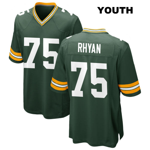 Stitched Sean Rhyan Green Bay Packers Home Youth Number 75 Green Game Football Jersey