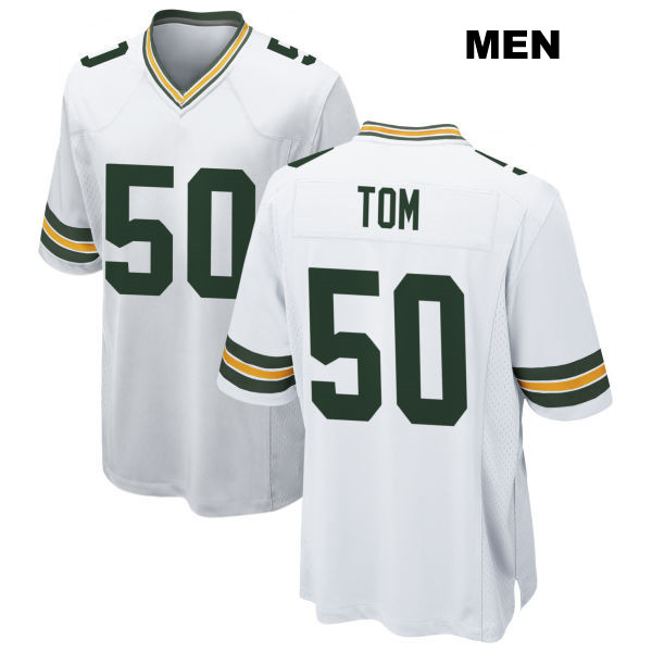 Away Zach Tom Green Bay Packers Mens Stitched Number 50 White Game Football Jersey