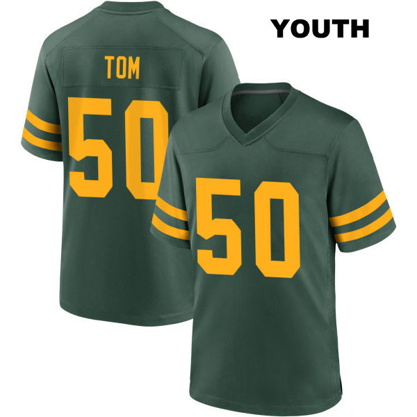 Alternate Zach Tom Green Bay Packers Youth Stitched Number 50 Green Game Football Jersey